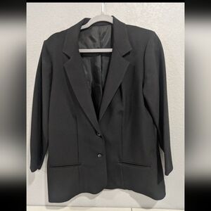 Vintage Retro Black Classic Blazer Jacket Businesscasual Fashion Goth Academia